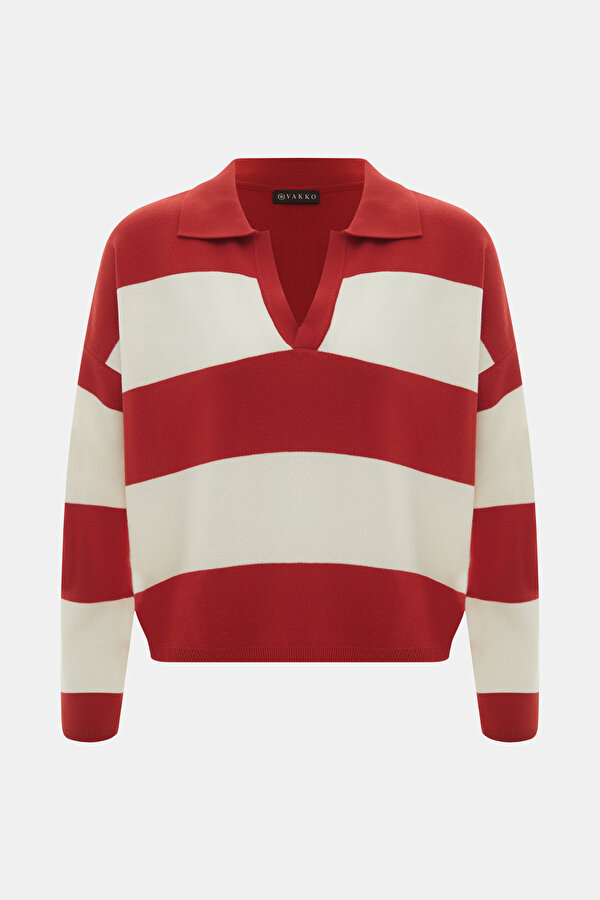 ECRU POLO NECK TRICOT