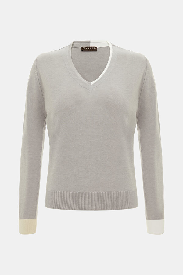 ECRU V NECK TRICOT