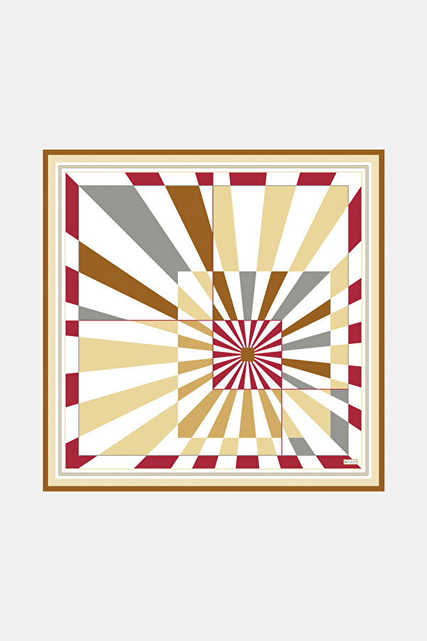 CAMEL GEOMETRİK DESENLİ TWİLL EŞARP