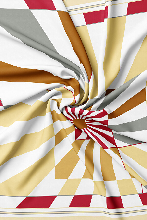 CAMEL GEOMETRİK DESENLİ TWİLL EŞARP 2