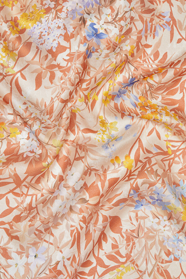 MINK FLORAL PATTERN ETAMIN VOILE SHAWL 2