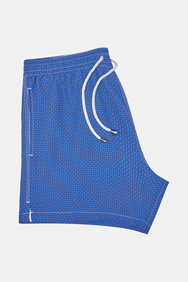 DARK BLUE MICRO PATTERNED ELASTIC SWIMSUIT 6