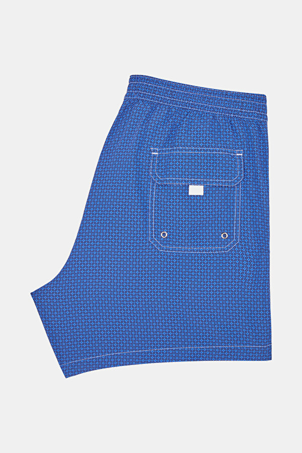 DARK BLUE MICRO PATTERNED ELASTIC SWIMSUIT 7