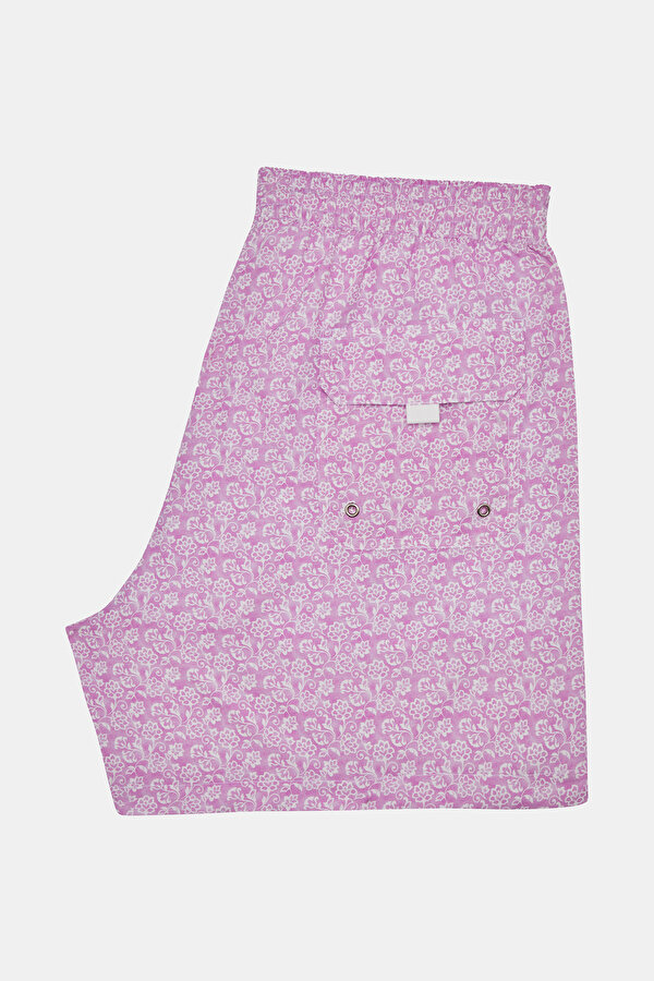 PEMBE ÇİÇEK DESENLİ LASTİKLİ MAYO 7