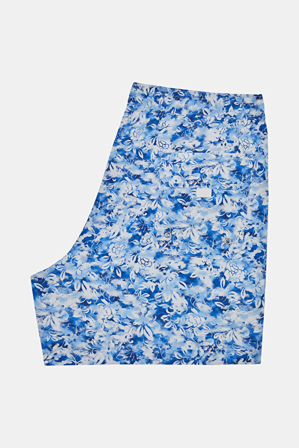 WHITE FLORAL PATTERN ELASTIC SWIMSUIT 2