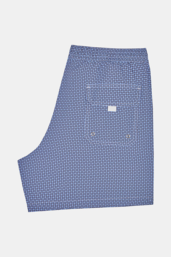 ROYAL BLUE MICRO PATTERNED ELASTIC SWIMSUIT 6