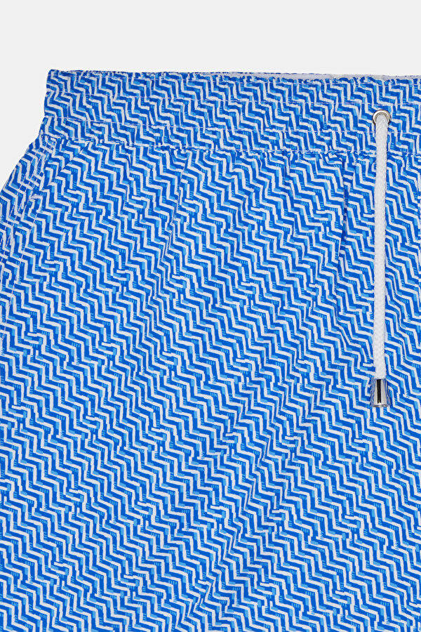 WHITE GEOMETRIC DESIGN ELASTIC SWIMSUIT 6