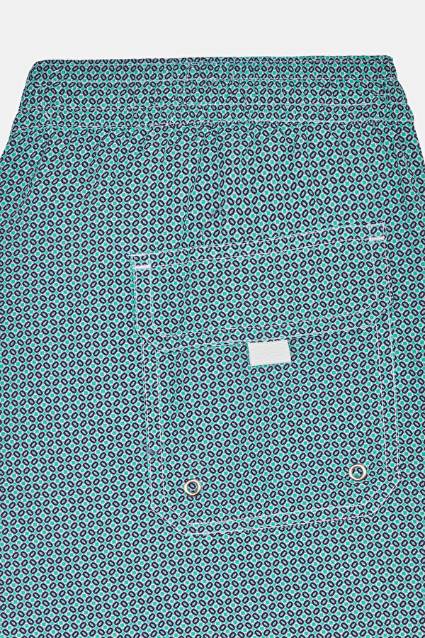 WATER GREEN MICRO PATTERNED ELASTIC SWIMSUIT 6