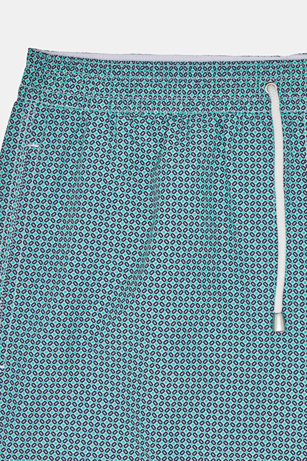 WATER GREEN MICRO PATTERNED ELASTIC SWIMSUIT 7