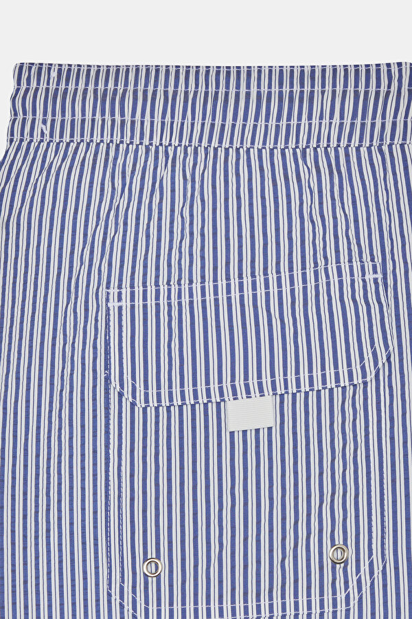 WHITE STRIPED PATTERNED ELASTIC SWIMSUIT 6