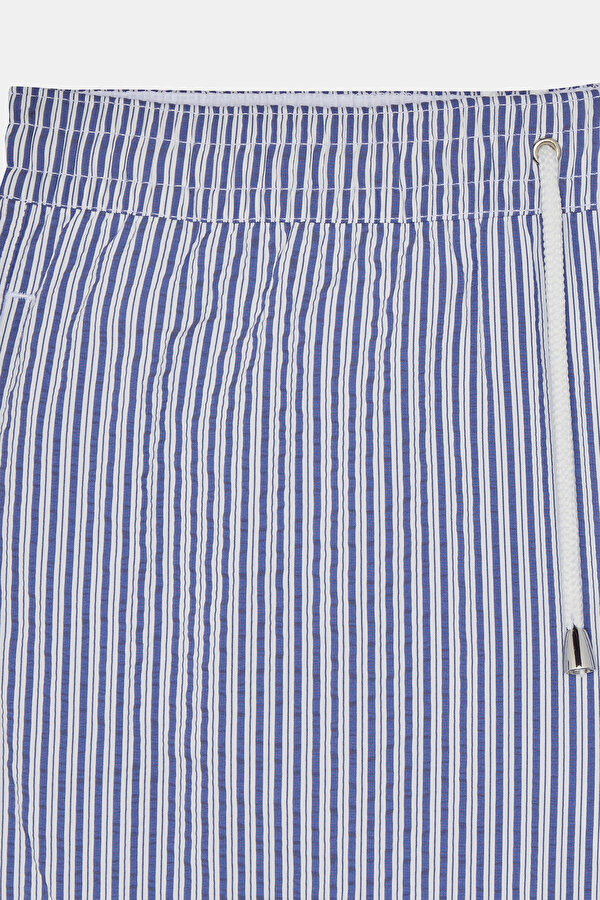WHITE STRIPED PATTERNED ELASTIC SWIMSUIT 7