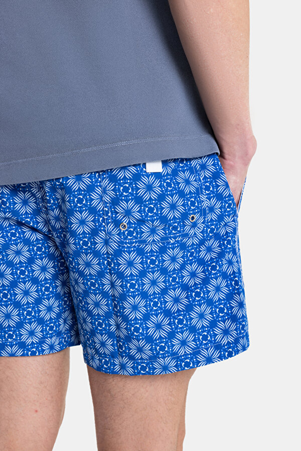 BLUE MOTIF ELASTIC SWIMSUIT 2