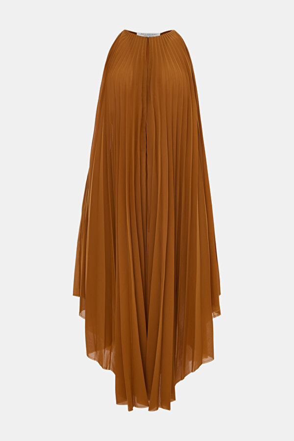 RED BROWN MIDI DRESS