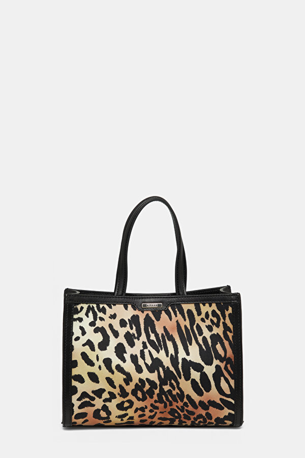 BLACK MONOGRAM LEATHER BAG