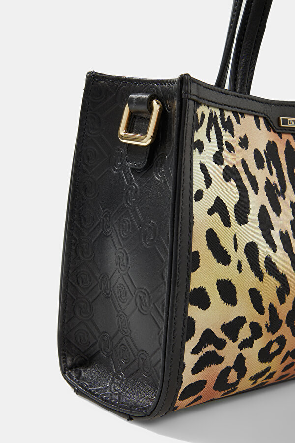 BLACK MONOGRAM LEATHER BAG 6