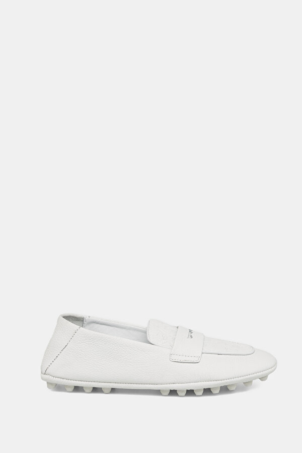 WHITE MONOGRAM LEATHER SHOES