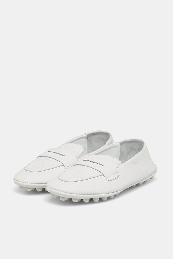 WHITE MONOGRAM LEATHER SHOES 2