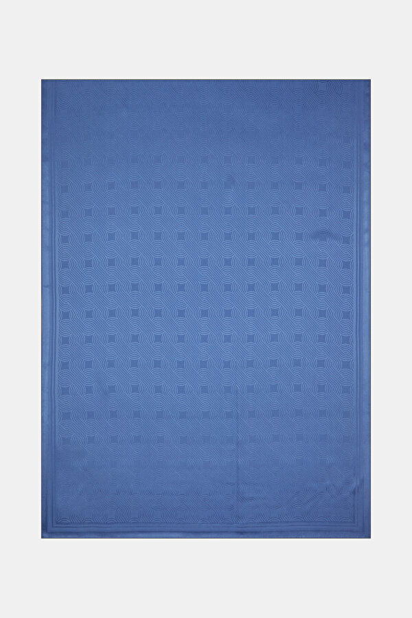 DARK BLUE JACQUARD JAQUARD SHAWL