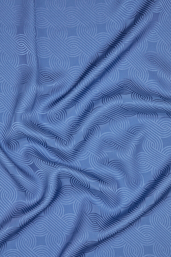 DARK BLUE JACQUARD JAQUARD SHAWL 2