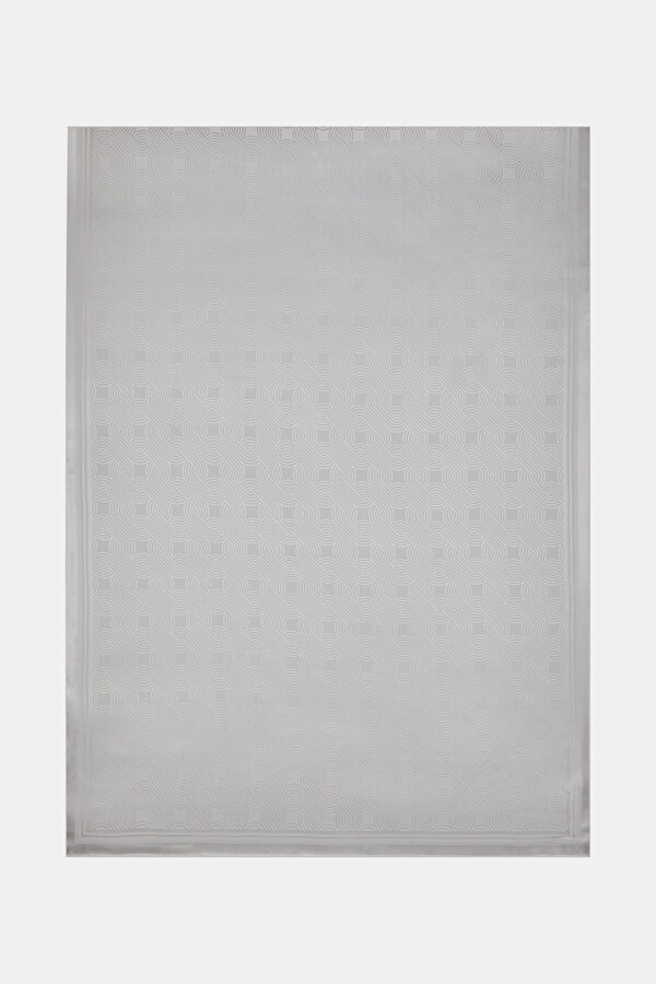 SILVER JACQUARD JAQUARD SHAWL