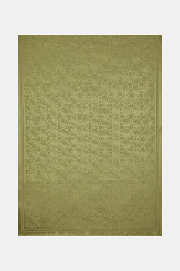 KHAKI JACQUARD JAQUARD SHAWL