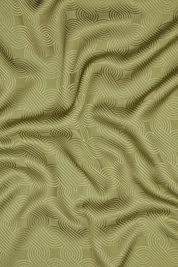 KHAKI JACQUARD JAQUARD SHAWL 2