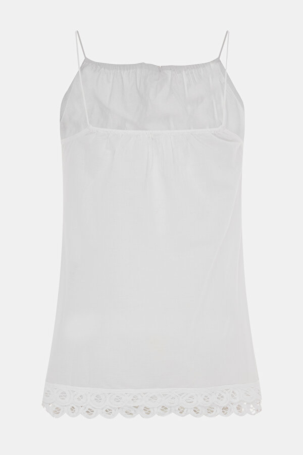 WHITE SLEEVELESS SUSPENDER BLOUSE 2