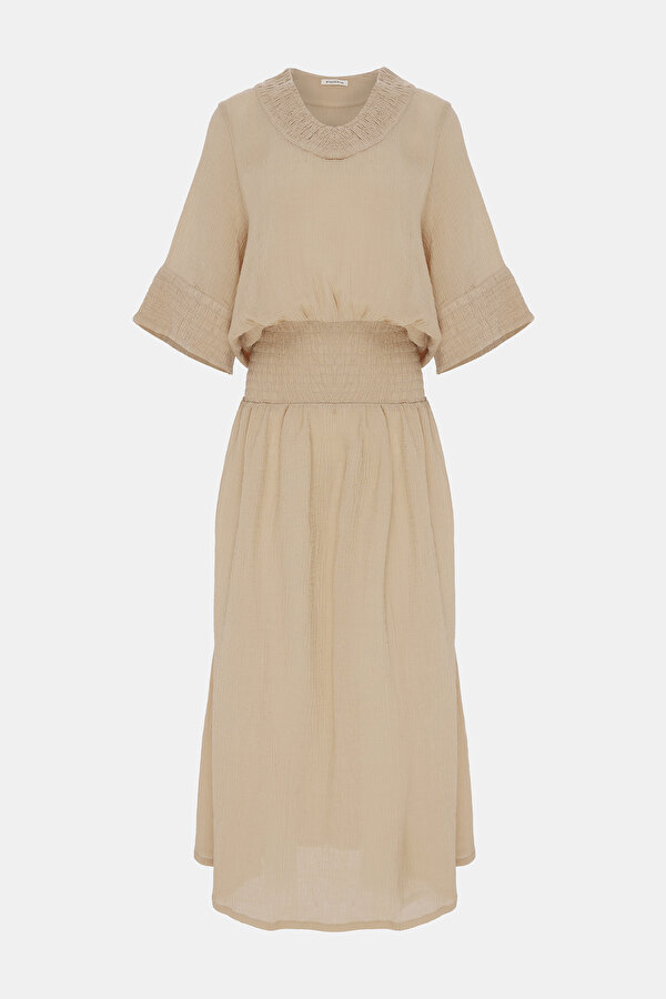 BEIGE MIDI DRESS