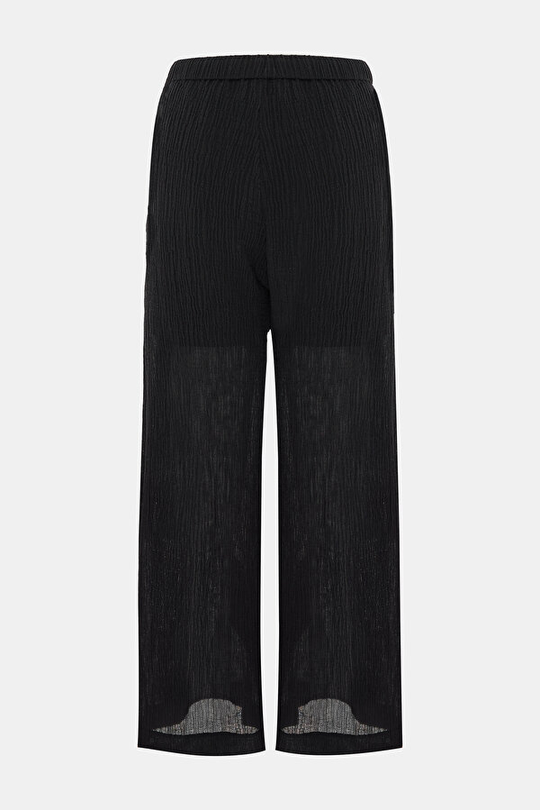 RELAX FIT BLACK WIDE LEG TROUSERS 2