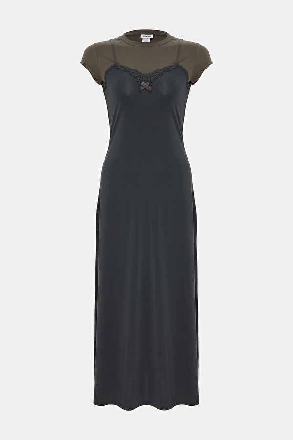 DARK GREY MIDI DRESS