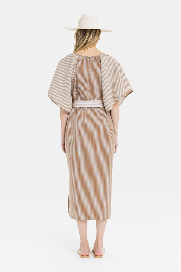 BEIGE SHORT SLEEVE DRESS 2