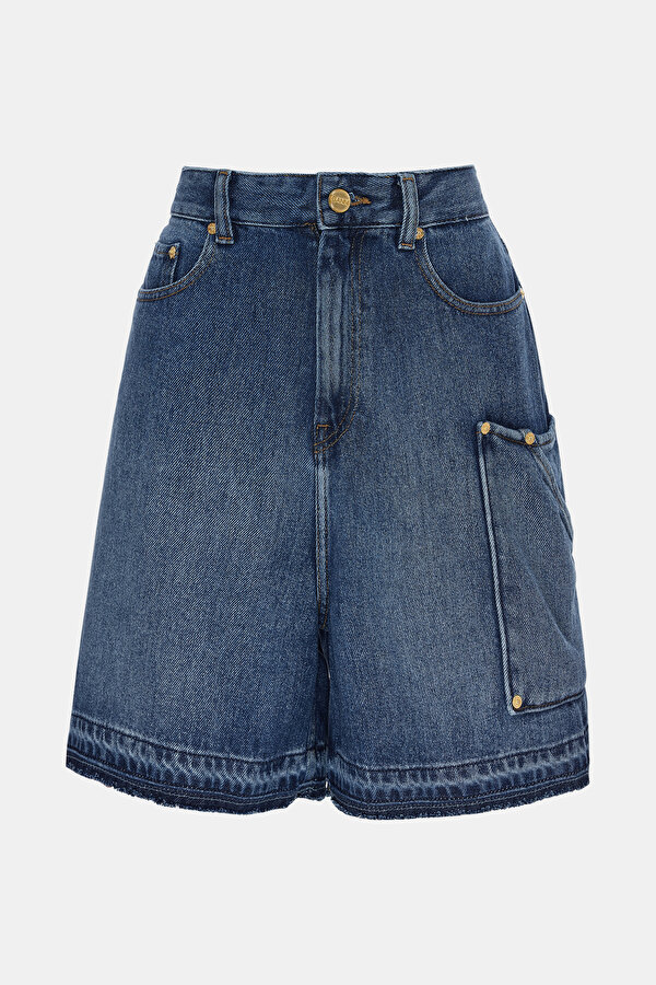 BLUE DESIGN FILLED SHORTS