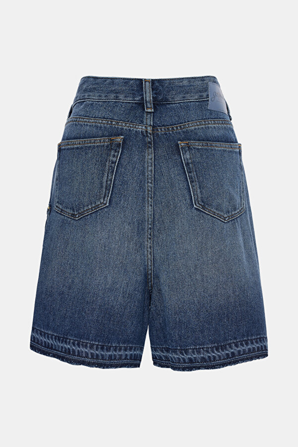 BLUE DESIGN FILLED SHORTS 2