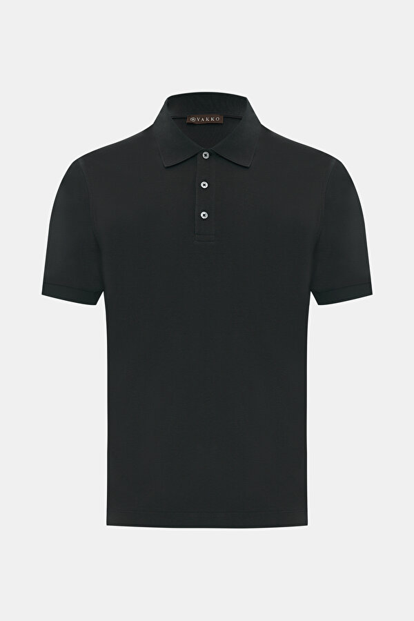 SİYAH POLO YAKA KISA KOLLU T-SHİRT