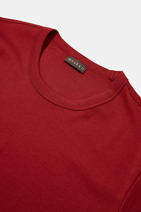 RED BASIC / ROUND NECKLINE SHORT SLEEVE TSHIRT 7
