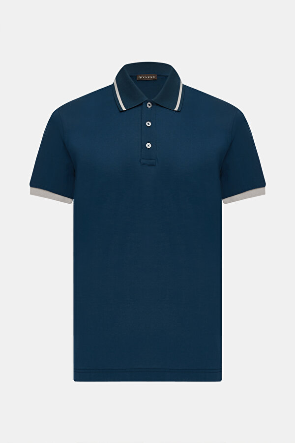 LACİVERT POLO YAKA KISA KOLLU T-SHİRT