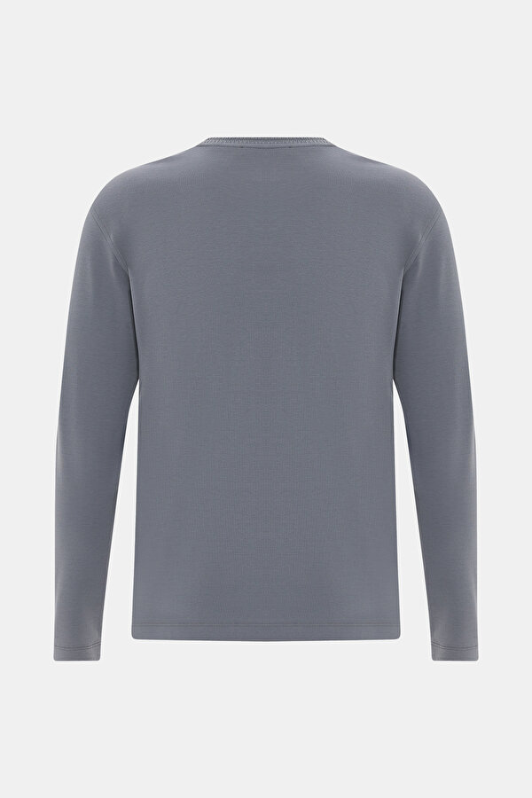 GRİ O YAKA UZUN KOLLU T-SHIRT 2