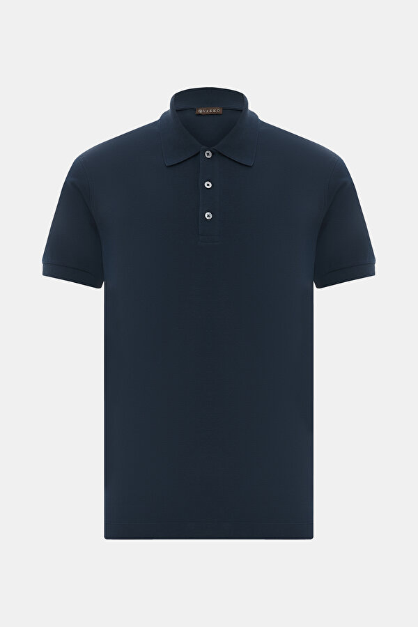 LACİVERT POLO YAKA KISA KOLLU T-SHİRT