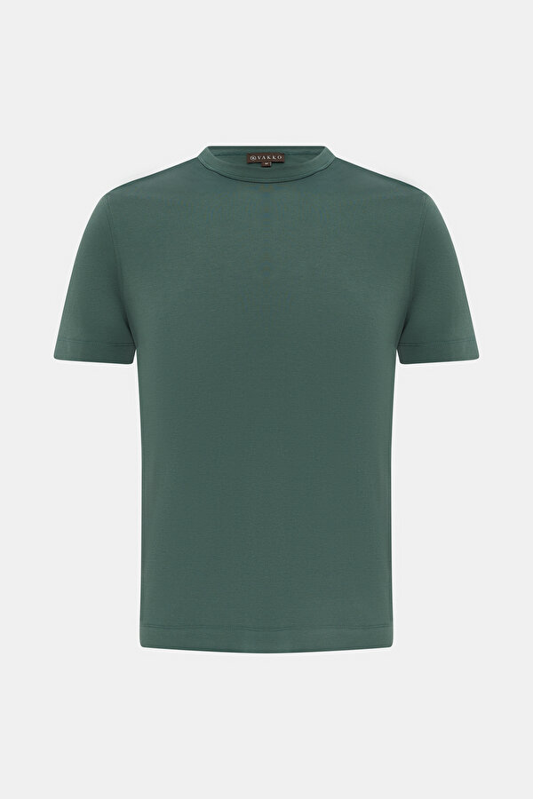 YEŞİL O YAKA KISA KOLLU T-SHIRT