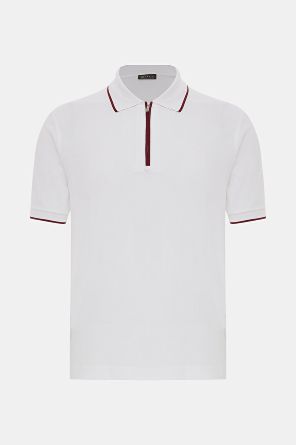 RED POLO NECK SHORT SLEEVE TSHIRT