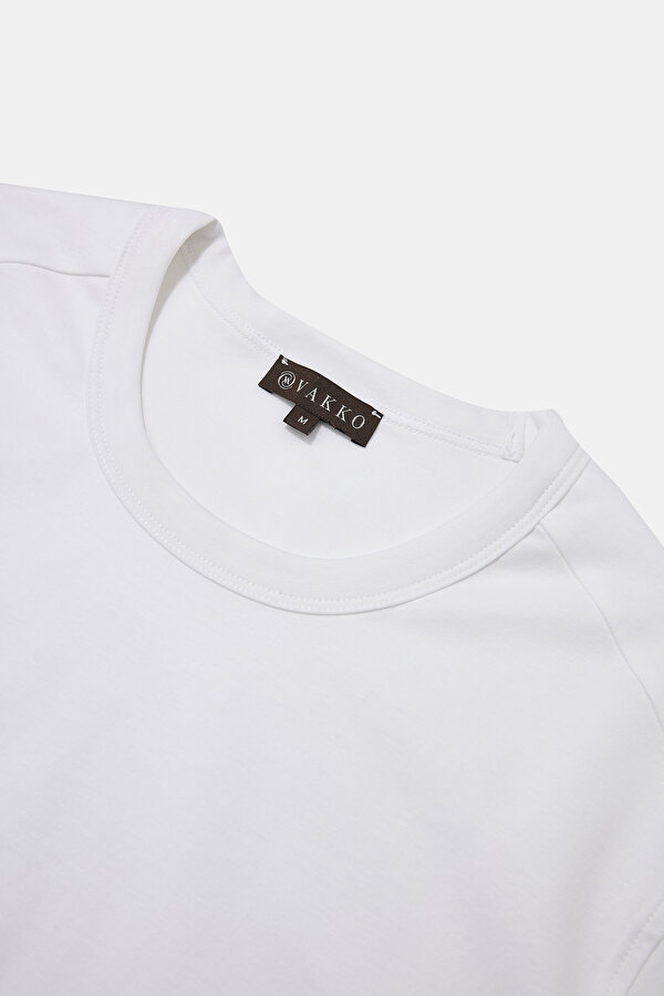 BEYAZ O YAKA KISA KOLLU T-SHIRT 6