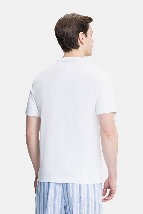 BEYAZ O YAKA KISA KOLLU T-SHIRT 2