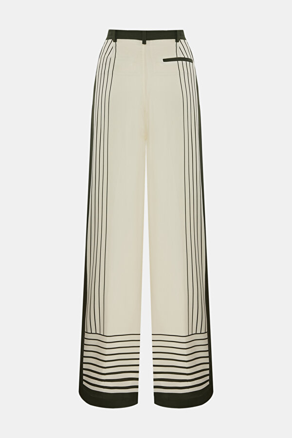 BROWN STRAIGHT CUT SILK TROUSERS 2