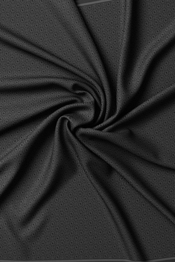 MONOGRAM DESENLİ TWILL İPEK EŞARP 2