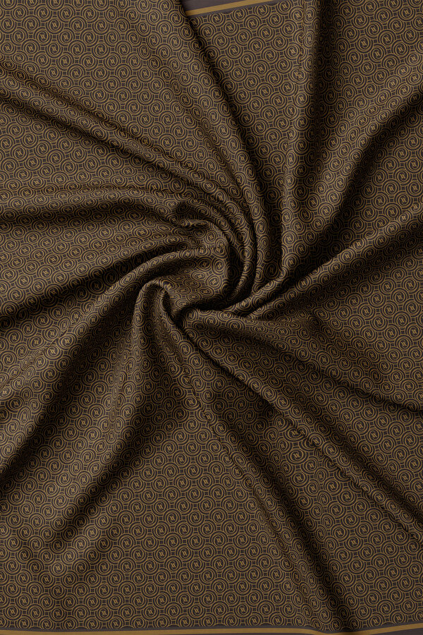 MONOGRAM DESENLİ TWILL İPEK EŞARP 2