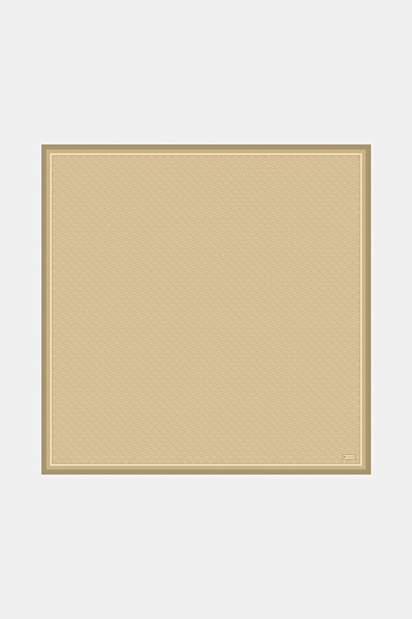 MONOGRAM DESENLİ TWILL İPEK EŞARP