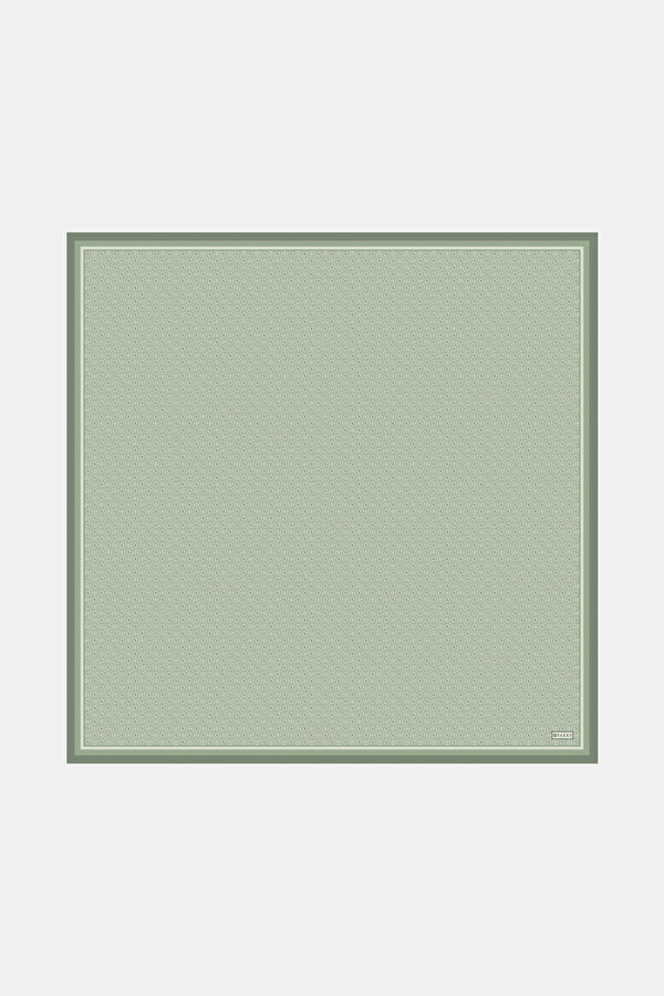 MONOGRAM DESENLİ TWILL İPEK EŞARP