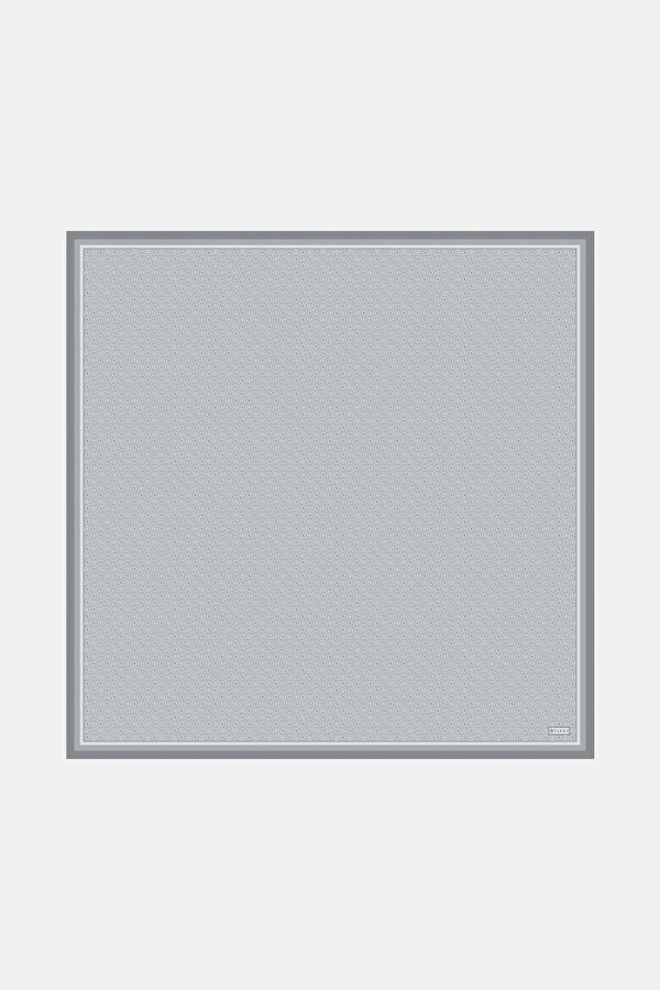 SILVER MONOGRAM TWILL SCARF