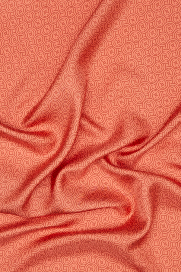 KOYU TURUNCU MONOGRAM TWILL ŞAL 2