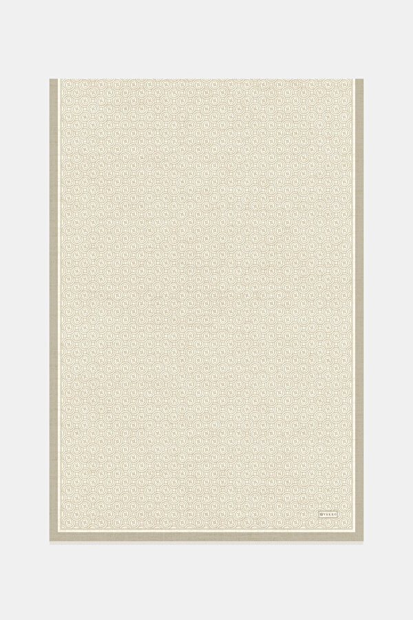 MONOGRAM DESENLİ TWILL İPEK ŞAL